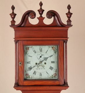   American Pennsylvania Chippendale Antique Tall Case Grandfather Clock