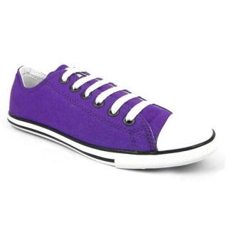   CT Slim Ox Light Unisex Canvas PlimSolls Lace Up Trainers   Purple