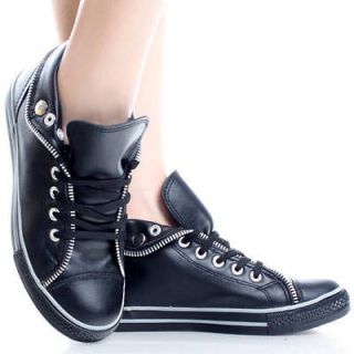   Lace Up Zipper High Top Women Casual Sneakers Shoes Size 8.5