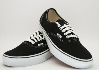 Vans Authentic   BLACK / WHITE   Mens Canvas Sneaker Shoe NIB New In 