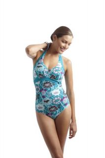 SW0510 PANACHE LOREN SWIMSUIT TEAL FLORAL 30F  38H