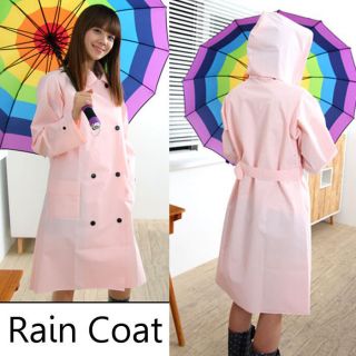 Trench Rain Coat with belt Pink]Womens Hooded Jacket Girl Waterproof 