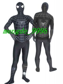 TOP QUALITY BLACK SUIT SPIDERMAN HERO ZENTAI CATSUIT COSTUMES #X155