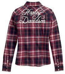   Davidso​n Womens Traditional Plaid Cotton L/S Woven Shirt 96139 12VW