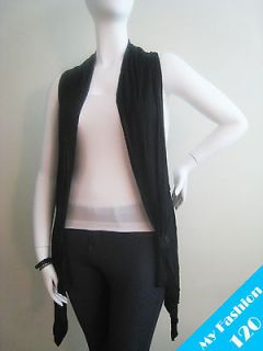 WOMEN Asymmetric Shawl Shrug Cardigan Vest Black NEW Plus Size 1X, 2X 