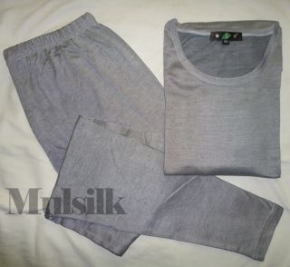   Underwear Sleepwear Long Johns Set Top&Bottom Gray/XL/XXL Round neck