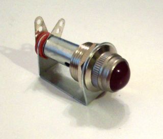 Vintage Stewart Warner RED curved lens dash gauge panel light Hot Rod 