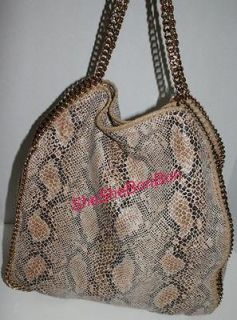 NEW Stella McCartney Falabella Python Print Eco Linen Shoulder Bag 
