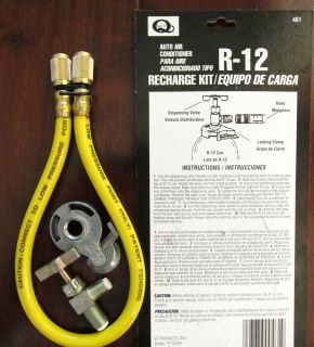 R12 FREON REFRIGERANT RECHARGE CAN TAPPER HOSE KIT~ NEW ~