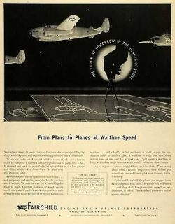   Fairchild Engine Airplane Corp Wartime Compass Fighter Plane Aircraft