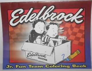 pair of edelbrock jr. fun team coloring book (carb valve intake air 