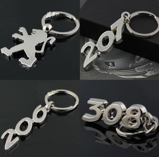   206 207 308 Keychain Metal Key Ring Car Accessories Collect Gift