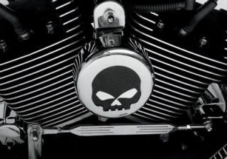 Chrome Black Mesh Skull Horn Cover Harley Davidson Touring FLT Street 