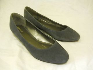 MERONA Gray Grey Suede Low WEDGE HEELS Shoes 9.5 New