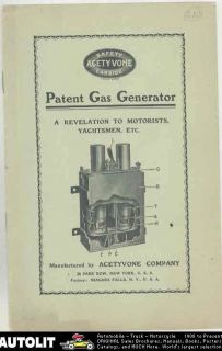 1910 ? Acetyvone Acetylene Automobile Boat Light Gas Generator 