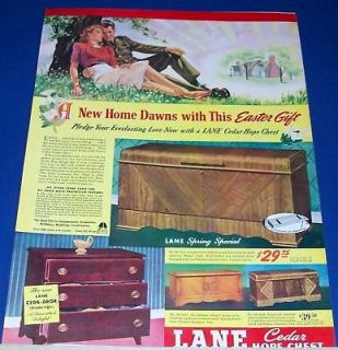 1942 Lane Cedar Hope Chest Easter Gift GI/girl Ad