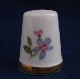 1980 WGPH Royal Adderley England Sprigs of Flowers Porcelain Thimble