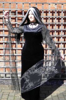 Morticia Addams Family Halloween Fancy Dress Costume L 16 18 UK P6783