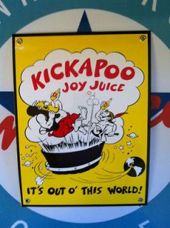 classic KICKAPOO JOY JUICE SODA   ITS OUT OF THIS WORLD porcelain 