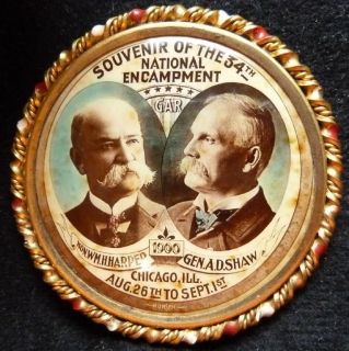 Civil War GAR 34th National Encampment Badge   Chicago 1900   No 