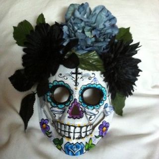 Sugar Skull Mask Day Of The Dead Dia De Los Muertos Hand Painted Art