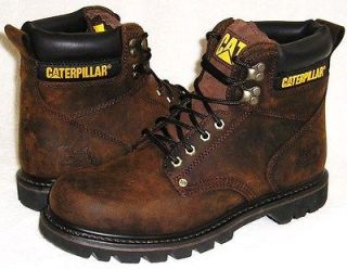 NEW Mens CAT CATERPILLAR SECOND SHIFT Brown Leather Work Shoes/Boots 