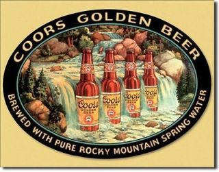 Coors Waterfall Beer Bar Tin Metal Sign NEW