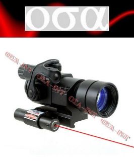 Aimpoint CompM2 Style Red Green Dot Sight w/ Red Laser Aim