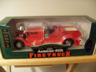 ERTL Die Cast Metal 1937 Ahrens Fox Fire Truck Bank