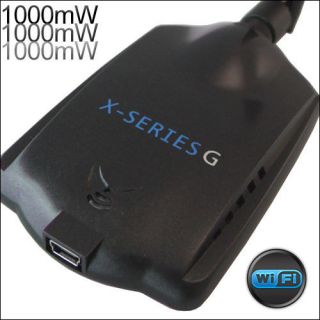SERIES G Long Range 1000mW Wi Fi USB adapter + 5 dBi antenna + 1yr 