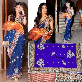 Indian Designer Bollywood Stylish Beautiful Heavy Work Saree sari