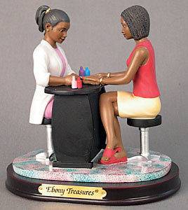 African American Figurine Hair Beauty Salon Jazzin Up the Nails