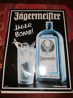 LARGE METAL JAGERMEISTER SIGN 18 X 24   VERY COLLECTIBLE  