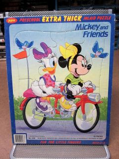 MINNIE MOUSE Jaymar kids frame puzzle DISNEY tandem bike Daisy Duck 