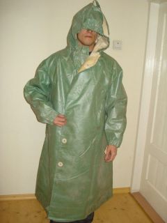 Vintage Soviet Russian High Quality Rubber Raincoat Rain Coat Cloack 