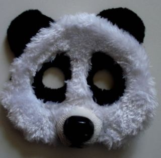 MASK child/adult   PLUSH   BEAR  Black & White PANDA