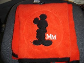 DISNEY EMBROIDERED MICKEY MOUSE BATH TOWEL RED & BLACK NWT