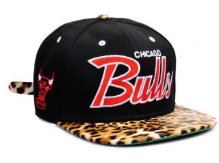 Fashion Adjustable Snapback Hiphop Leopard Black BU CHI Cap/Hat