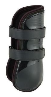 First Choice Black Open Front Tendon Boots Medium Horse Tack Equine