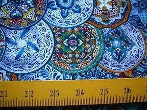 Newly listed Elizabeth Studio Fabric Fiesta Round Mexican Tile Quilts 