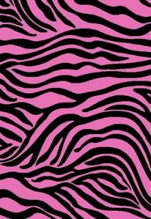 Black and Pink Zebra Area Rug 5x7 Animal Print