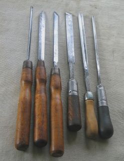 VINTAGE BUCK BROTHERS AND GREENLEE WOOD TURNING LATHE CHISELS