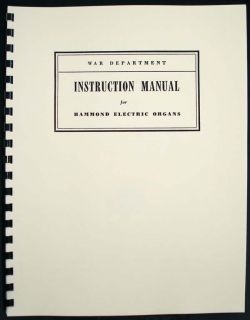 Hammond Electric Organ Model G Army Manual