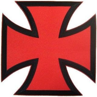 BACK PATCH RED CHOPPER IRON CROSS For Biker Vest Patch