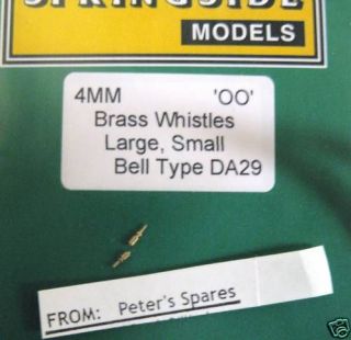 SPRINGSIDE GWR BRASS WHISTLES LARGE & SMALL SPDA29 NEW