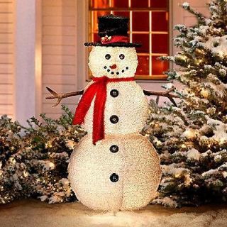  LIGHTED CHRISTMAS 4 FOOT FROSTY SNOWMAN Yard Art Display Holiday Decor