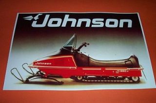 75 JOHNSON JX 650S Slider SNOWMOBILE POSTER evinrude vintage omc sno 