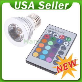 3W E27 16 Color RGB LED Light Flash Bulb Change Lamp Remote Control 