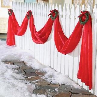 Christmas Fence Garland Swag Outdoor Holiday Yard Decoration