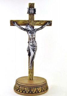 Antique Silver Crucifix with Stand